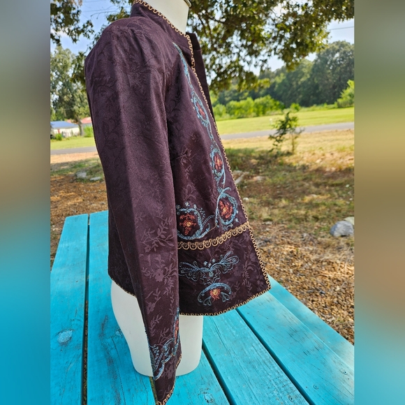 Coldwater Creek Brown Venice Embroidered Jacket - Picture 9 of 14